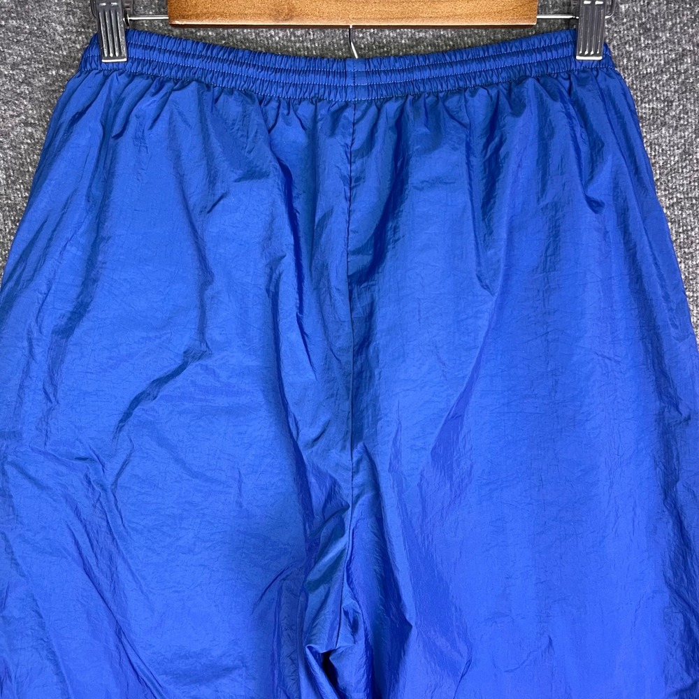 VTG 90s Nike Track Pants Womens L Blue Nylon Windbreaker Athletic Jogger Retro - Picture 12 of 13